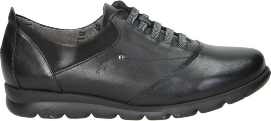 Fluchos Dames Casual Zwarte Leren Schoenen Black Dames