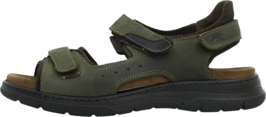 Fluchos Velcro Platte Sandalen voor Mannen Green Heren