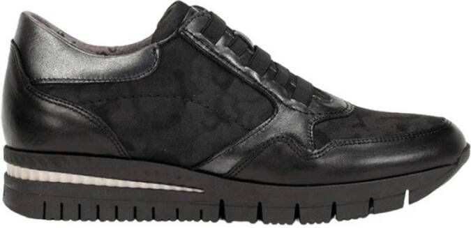 Fluchos Zwarte Casual Leren Sneakers oor Dames Black Dames