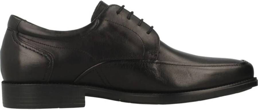 Fluchos Zwarte Leren Veterschoenen voor Zakelijk Gebruik Black Heren