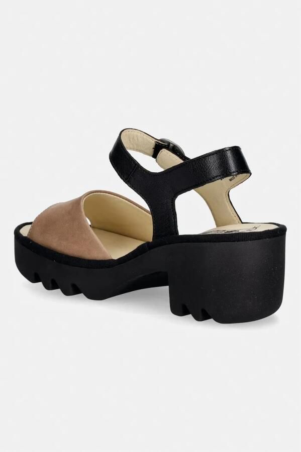 Dames Sandalen met Gesp Leer Taupe Zwart - Foto 3