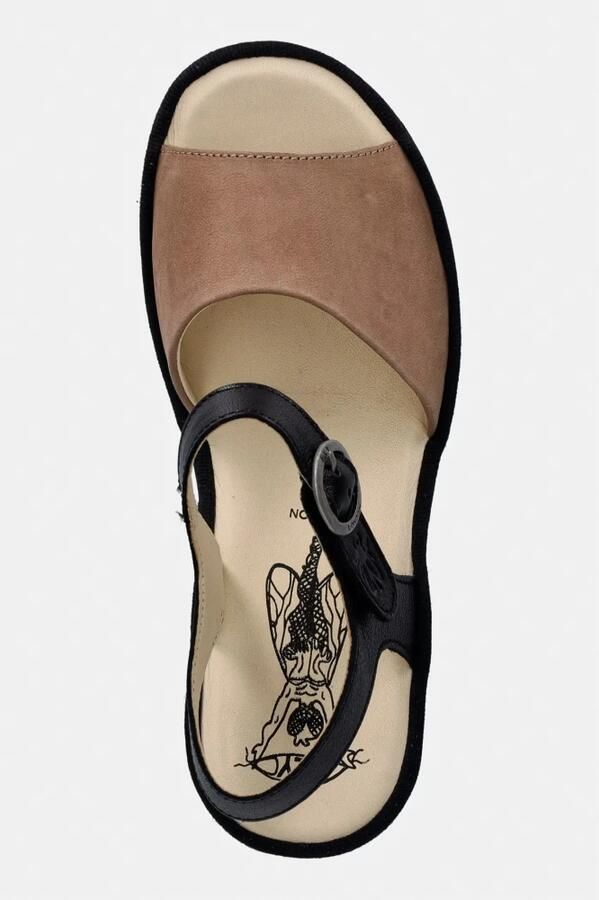 Dames Sandalen met Gesp Leer Taupe Zwart - Foto 4