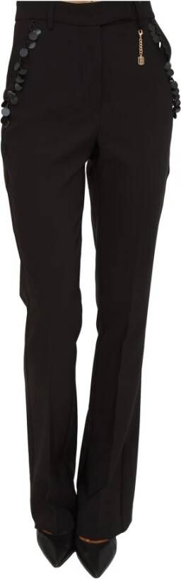 Fracomina Bootcut Broek in Zwart Polyester Elastaan
