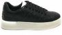 Fracomina Dames lage sneakers in zwart geëmbosseerd eco-leer Black Dames - Thumbnail 1