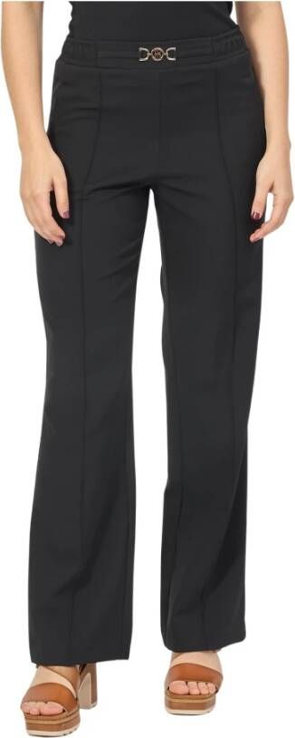 Fracomina Zwarte Bootcut Broek met Gouden Applicaties