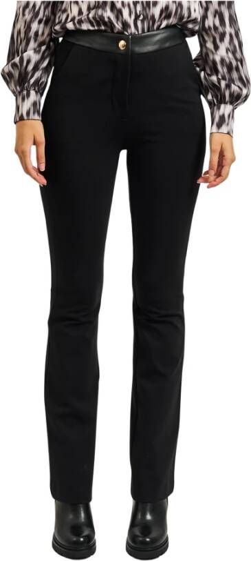 Fracomina Zwarte Bootcut Stretch Broek met Riem