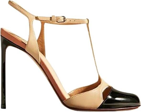 Francesco Russo Bicolor T-band Leren Pumps