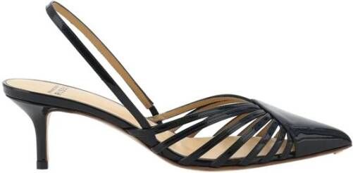 Francesco Russo Lederen pumps Slingback Stiletto Hakken Black Dames
