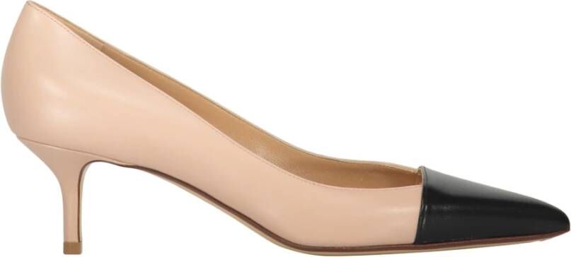 Francesco Russo Puntige Neus Leren Pumps met Kitten Hakken
