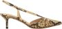 Francesco Russo Slangeprint Puntige Neus Slingback Pumps Multicolor Dames - Thumbnail 1
