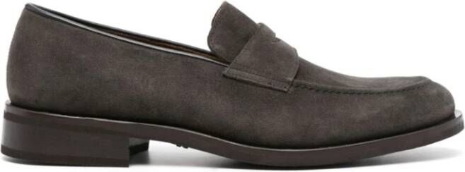 Fratelli Rossetti Suede Loafers Leren Voering Rubberen Zool Gray Heren