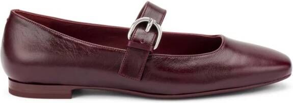 Frau Ballerina Flats met vierkante neus Bordeaux