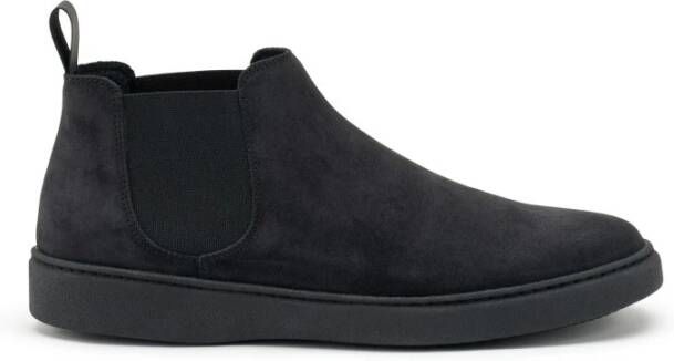 Frau Blauwe suède city boots met elastiek