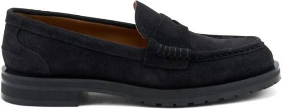 Frau Blauwe suède loafers met opvallende rand