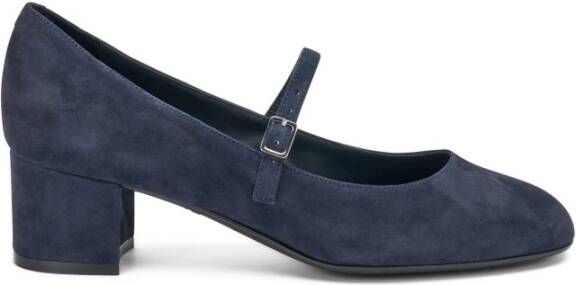 Frau Blauwe suède Mary Jane schoenen