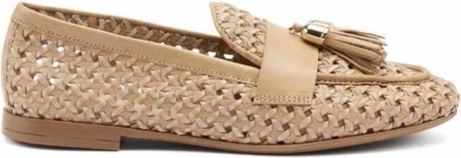 Frau Handgeweven leren loafers