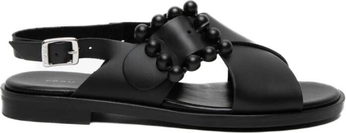 Frau Zwarte Kruisband Sandaal Black Dames