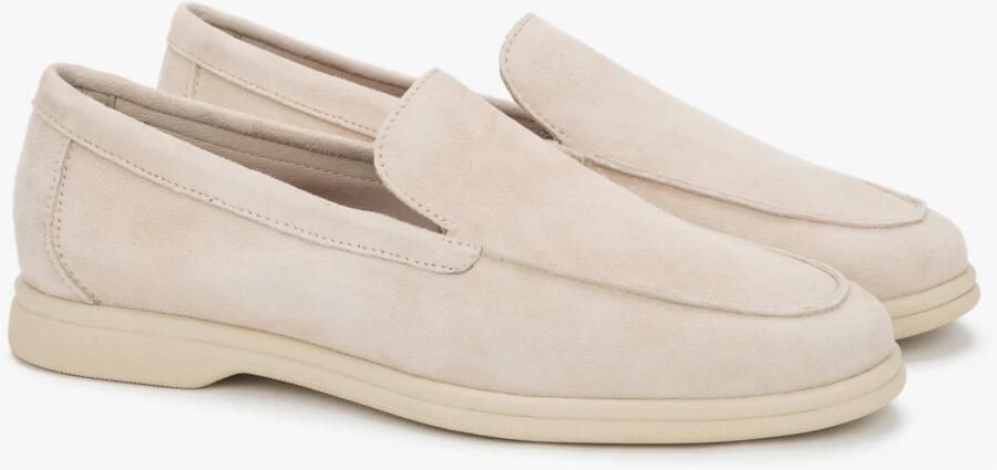 Frau Dames Lichtbeige Loafers van Premium Italiaans Velours ER00119944 - Foto 4