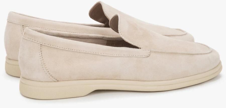 Frau Dames Lichtbeige Loafers van Premium Italiaans Velours ER00119944 - Foto 3
