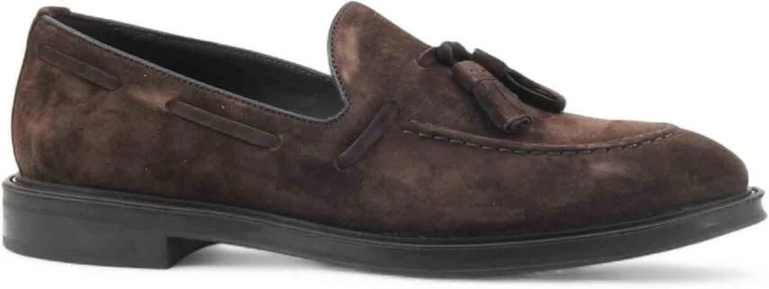 Frau Bruine Suède Loafers met Kwastjes