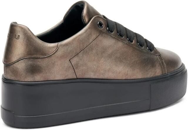 Frau Platform leren sneakers in gunmetal