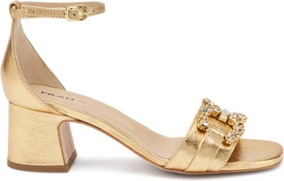 Frau Juwelen gelamineerde sandalen Yellow Dames