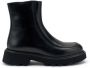 Frau Leren enkellaars met adler-stiksels Black Dames - Thumbnail 1