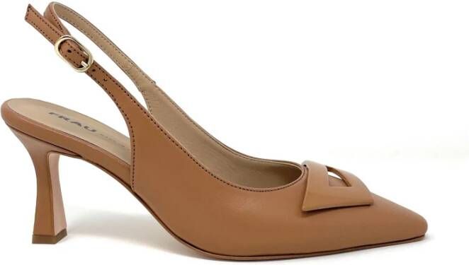 Frau Leren slingback schoenen in tan Brown Dames