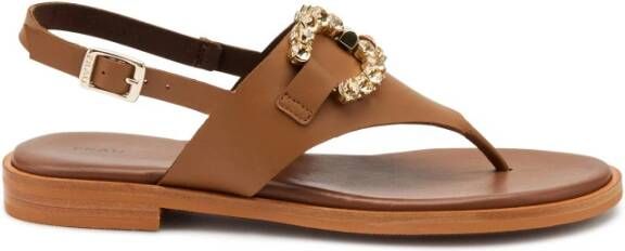 Frau Sierlijke platte sandalen Brown Dames