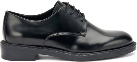 Frau Zwarte Geborsteld Leren Veterschoenen