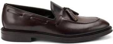 Frau Zwarte leren loafers met kwastjes