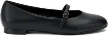 Frau Zwarte leren Mary Jane ballerina schoenen