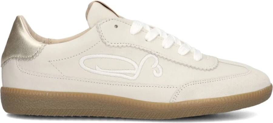 Fred de la Bretoniere Elegante Pearl Sign Lage Sneakers Beige Dames