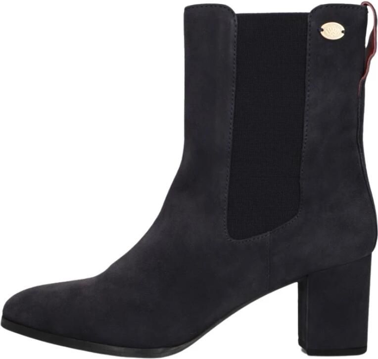 Fred de la Bretoniere Farah Chelsea leren suède chelsea boots met hak donkerblauw - Foto 7
