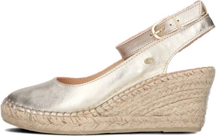 Fred de la Bretoniere Gouden Gevlochten Espadrilles Yellow Dames