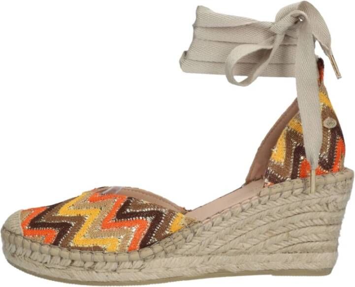 Fred de la Bretoniere Multicolor Zigzag Espadrilles met Jute Zool Multicolor Dames