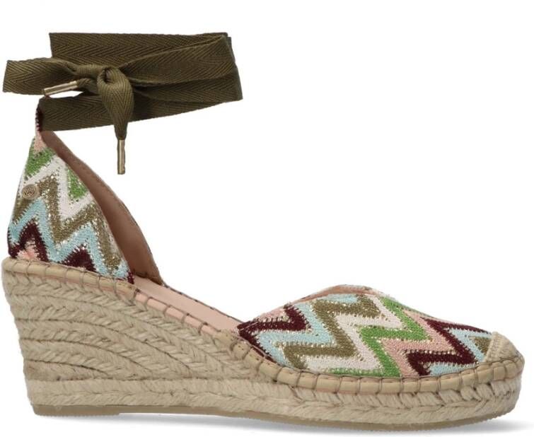 Fred De La Bretoniere Multicolor Zigzag Espadrilles met Jute Zool