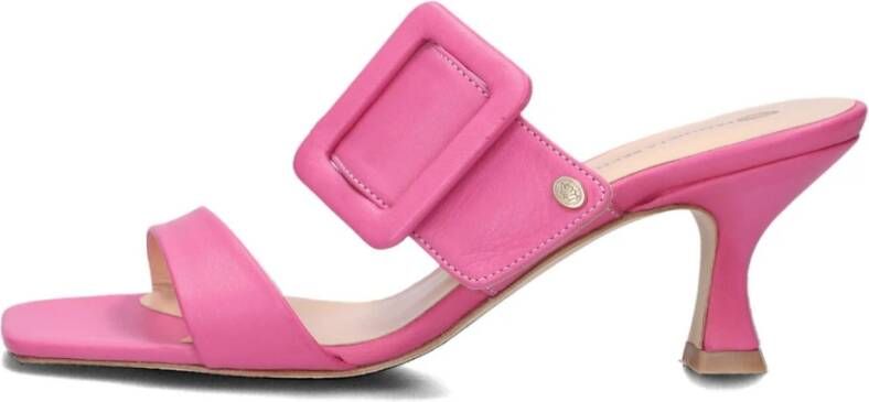 Fred de la Bretoniere Roze leren muiltjes met gesp Pink Dames