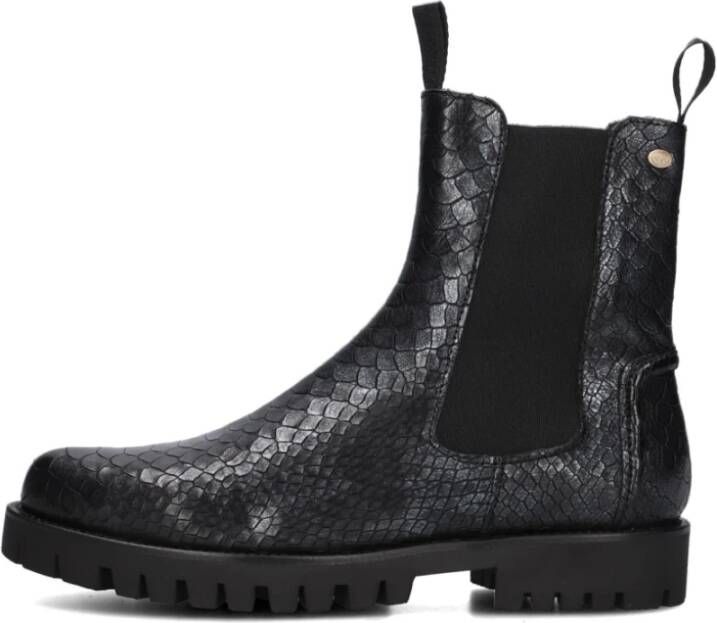 Fred De La Bretoniere Zwarte Croc Chelsea Laarzen