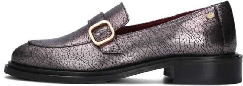 Fred de la Bretoniere Zwarte Leren Loafers Ilay Gesp Black Dames