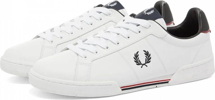 Fred Perry men's shoes leather trainers sneakers b722 Wit Heren - Foto 7