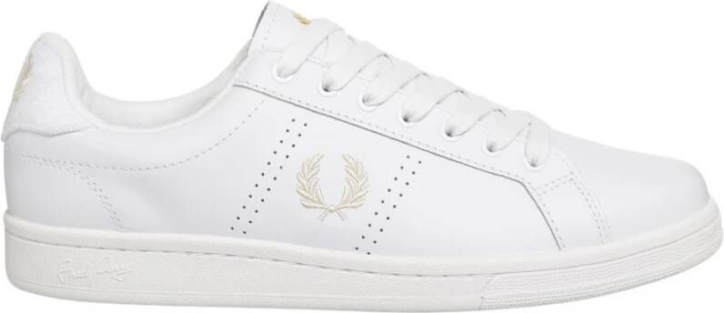 Fred Perry Leren Sneakers White Heren