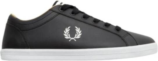 Fred Perry Baseline Leren Sneakers Black Heren