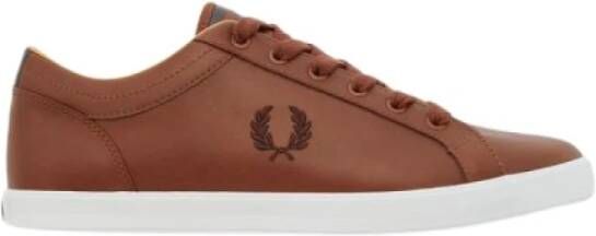 Fred Perry Baseline Leren Tennisschoenen Brown Heren