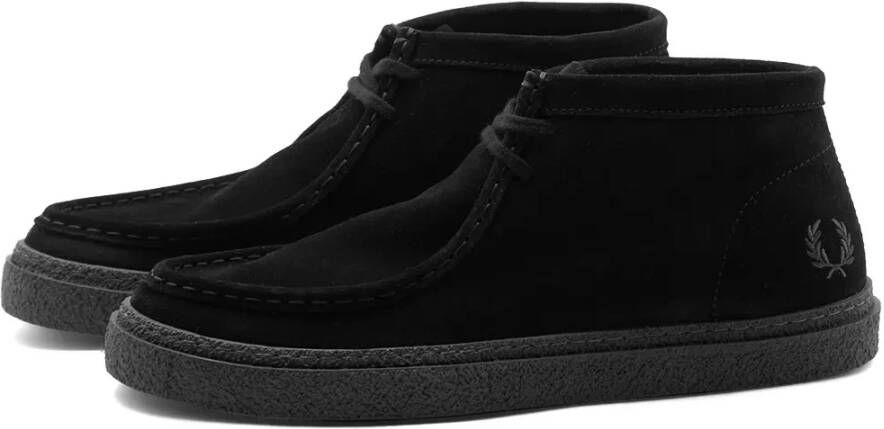 Fred Perry Dawson Mid Suede Moccasin Sneakers Black Heren