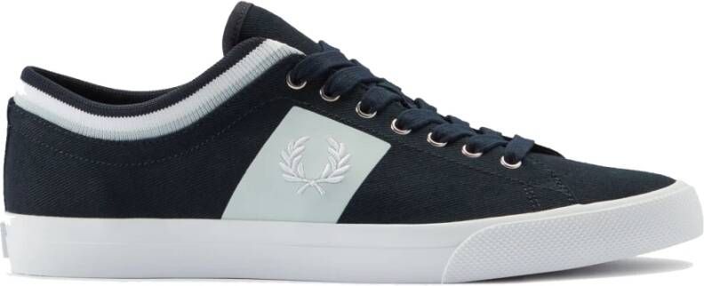 Fred Perry Dubbel-Gestreepte Manchet Twill Sneakers Blue Heren