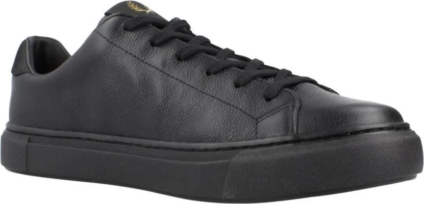 Fred Perry Premium Leren Sneakers voor Mannen Black Heren