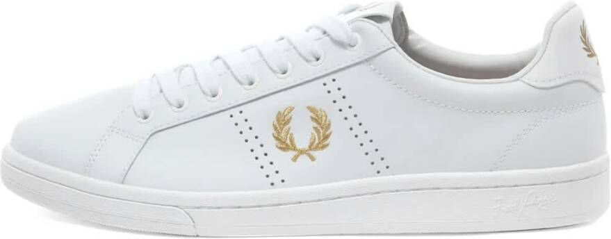 Fred Perry Geperforeerde leren tennisschoenen White Heren