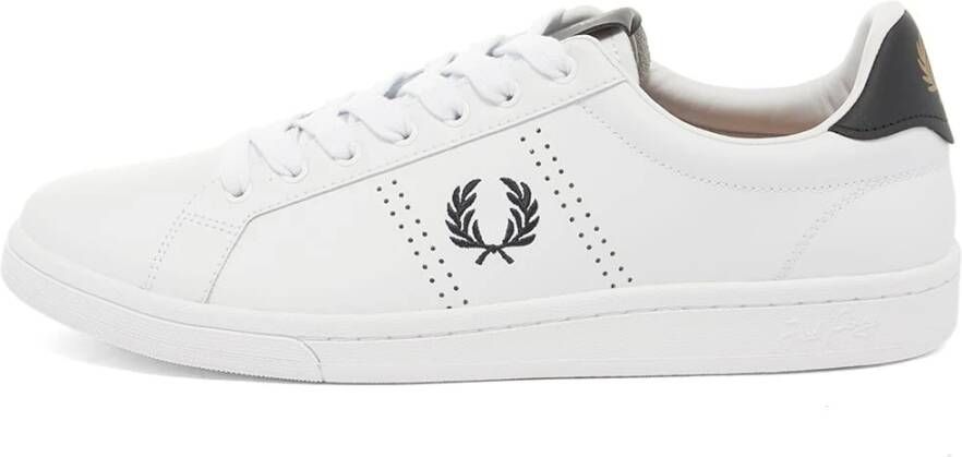 Fred Perry Geperforeerde Leren Tennisschoenen White Heren