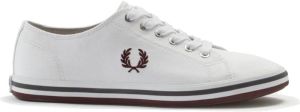 Fred Perry Kingston Twill White Dark Red Sneakers Wit Heren